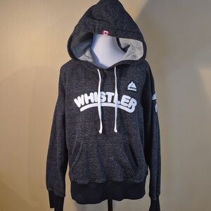 ROOTS Whistler Heathered Black Pullover Hoodie Sweatshirt